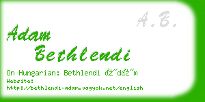 adam bethlendi business card